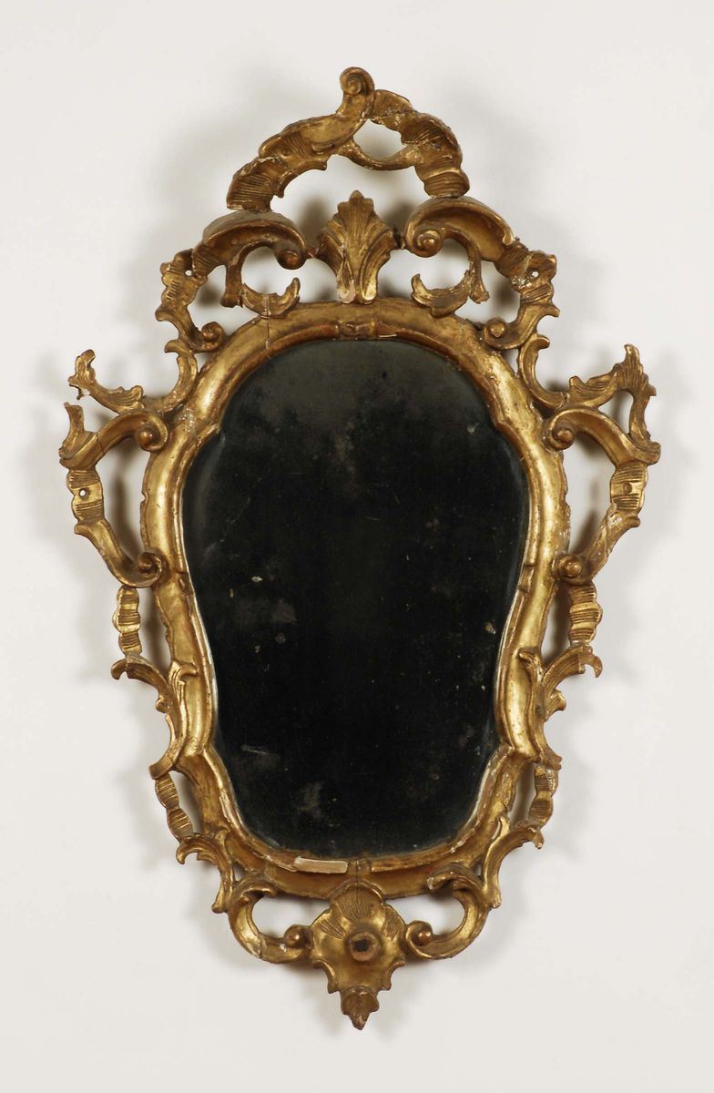 Specchierina in legno dorato, XIX secolo  - Auction Old Paintings and Furnitures - Cambi Casa d'Aste