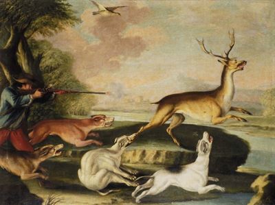 Baldassarre De Caro (1689-1750)caccia al Cervo