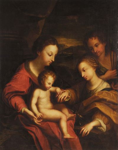 Scuola Italiana del XVII Secolomatrimonio Mistico di Santa Caterina