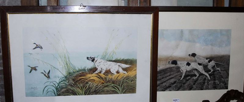 Quattro litografie con scene di caccia  - Asta Antiquariato, Argenti e Dipinti Antichi - Cambi Casa d'Aste