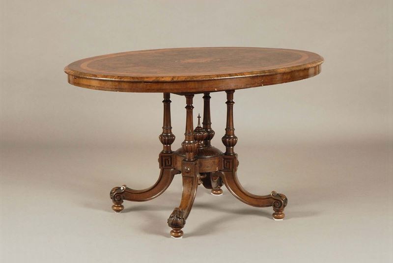 Tavolo ovale in stile inglese, XIX secolo  - Asta Asta a Tempo 1-2015 - Cambi Casa d'Aste