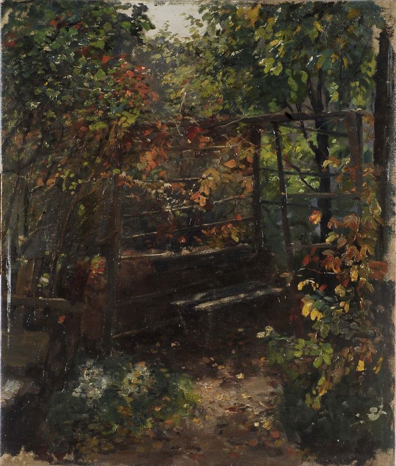 Severino Tremator (1895-1940) Angolo di giardino  - Asta Antiquariato e Dipinti Antichi - Cambi Casa d'Aste