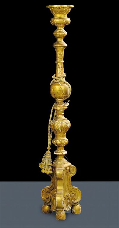 Torciera in Legno Dorato, Fine XVIII Secolo