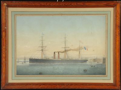 Charles Leduc (1831-1911)ritratto di Pirobrigantino a Palo che Esce dal Porto
