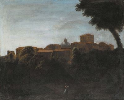 Anonimo del XVIII Secolocoppia di Vedute di Paesi nei Pressi di Roma