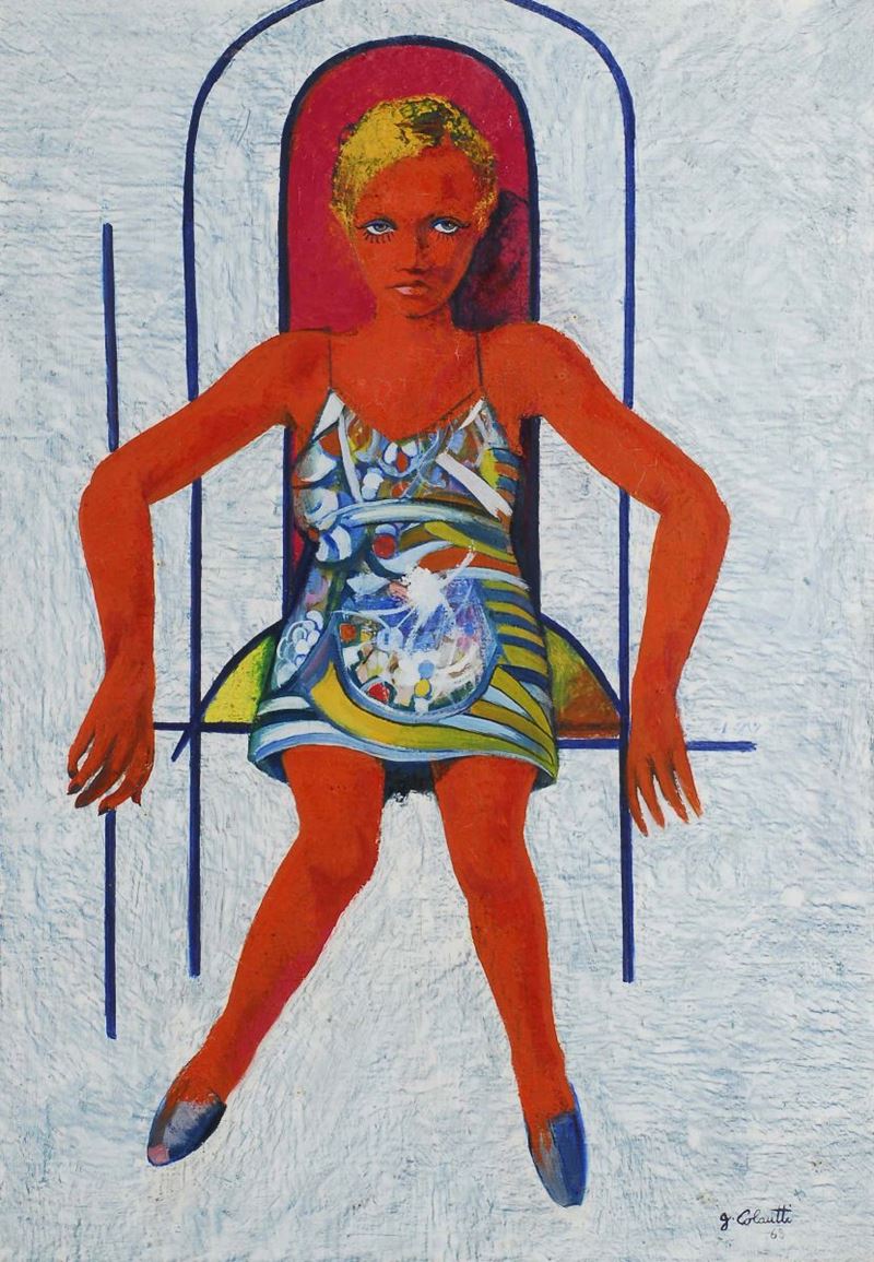 G.Colautti La matriarca, 1968  - Asta Antiquariato, Argenti e Dipinti Antichi - Cambi Casa d'Aste