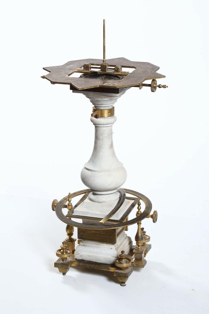 Replica di strumento in bronzo e marmo bianco firmato Moretti, Roma 1996  - Asta Antiquariato - Cambi Casa d'Aste