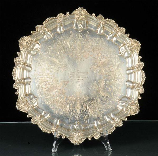 Salver in rame argentato, Inghilterra XIX secolo