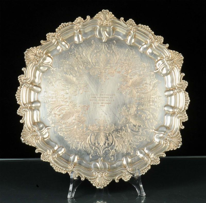 Salver in rame argentato, Inghilterra XIX secolo  - Auction Antiquariato, Argenti e Dipinti Antichi - Cambi Casa d'Aste