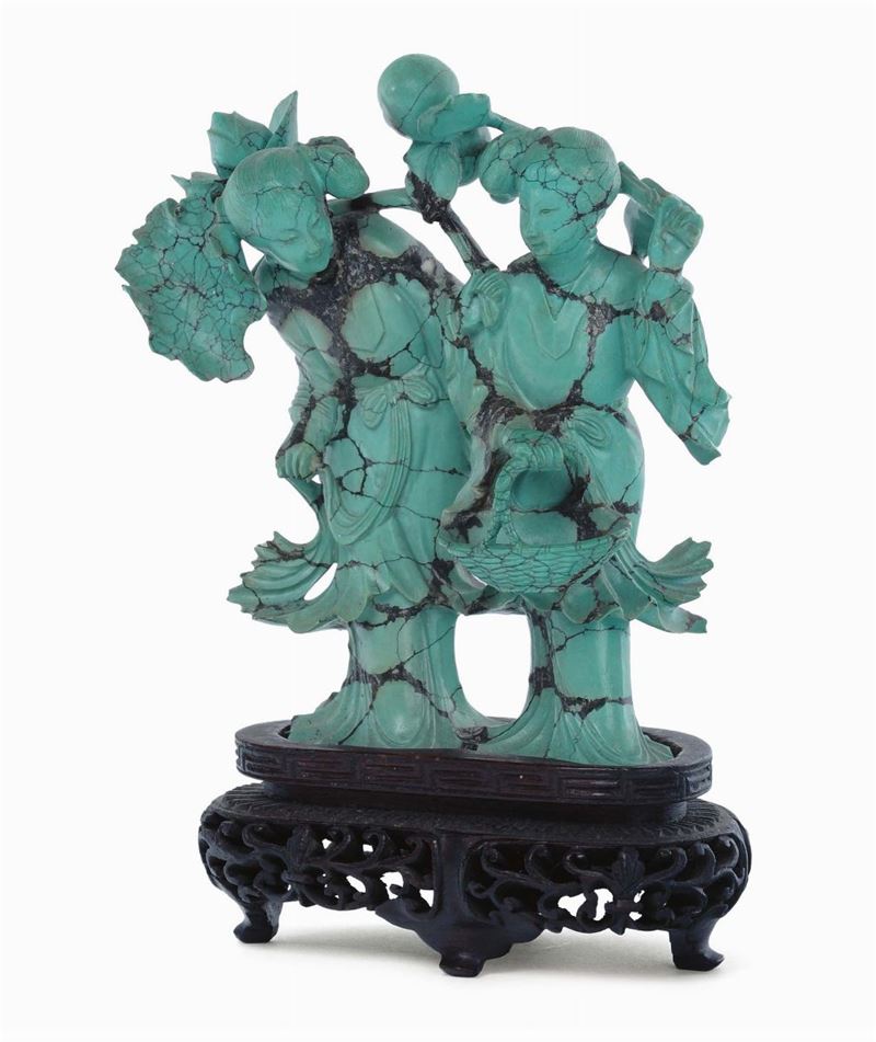 Gruppo in lapislazzulo con figure, Cina XIX secolo  - Auction Oriental Art - Cambi Casa d'Aste