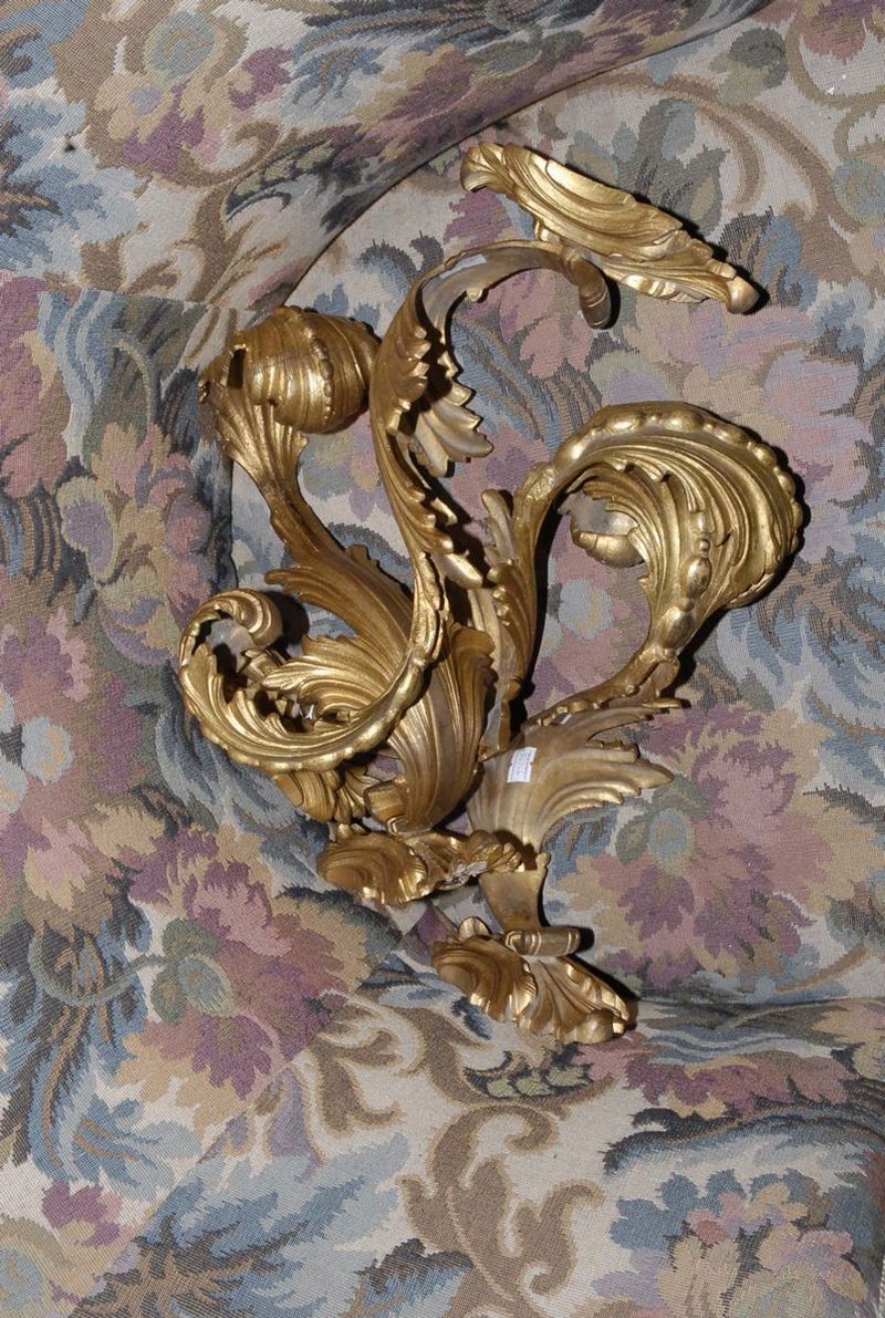 Cinque bracci porta tende in bronzo dorato, XIX secolo  - Asta Asta OnLine 09-2012 - Cambi Casa d'Aste