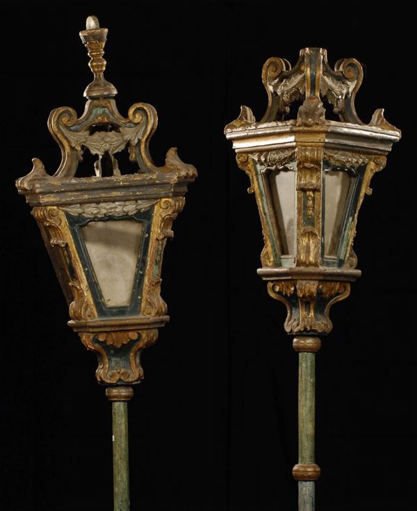 Coppia di lanterne Luigi XVI, XVIII secolo