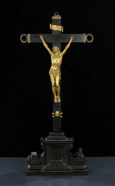 Crocifisso in Bronzo Dorato, XIX Secolo