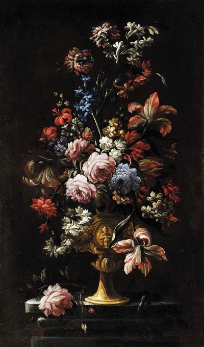 Andrea Belvedere (1652-1732), Attribuito Avaso di Fiori
