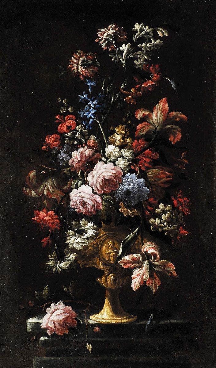 Andrea Belvedere (1652-1732), attribuito a Vaso di fiori  - Auction Antiquariato e Dipinti Antichi - Cambi Casa d'Aste