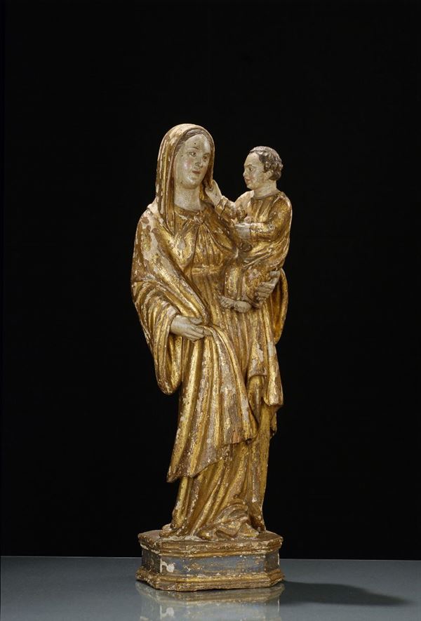 Statua raffigurante Madonna con Bambino, Italia XVIII secolo