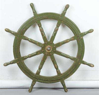 Timone a Otto Caviglie Laccato Verde, XX Secolo,