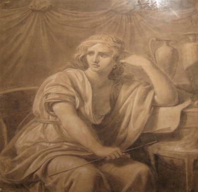 Disegno Neoclassico con Figura Femminile