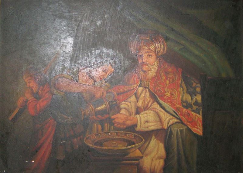 Anonimo del XIX secolo La lavanda delle mani  - Asta Antiquariato, Argenti e Dipinti Antichi - Cambi Casa d'Aste