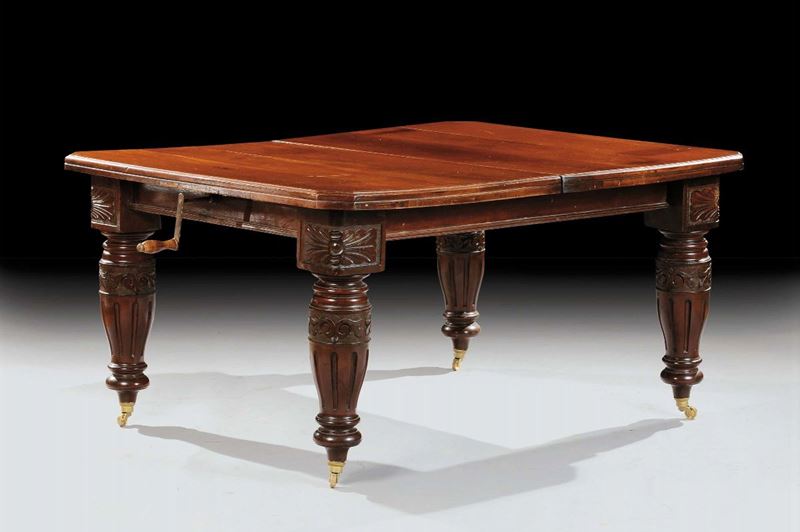 Tavolo inglese rettangolare in mogano, XIX secolo  - Auction OnLine Auction 06-2012 - Cambi Casa d'Aste