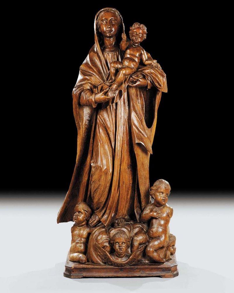 Scuola del XVIII secolo Madonna con Bambino e putti  - Asta Antiquariato e Dipinti Antichi - Cambi Casa d'Aste