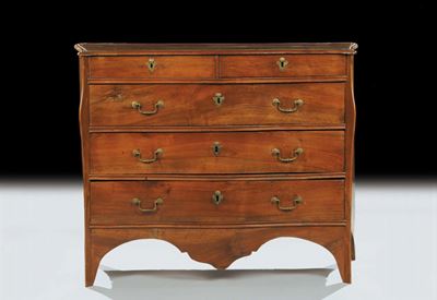 Comoncino Luigi XIV a Tre Cassetti in Legno di Noce, Genova Metˆ XVIII Secolo