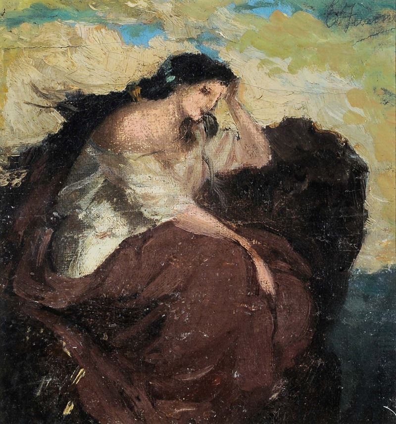 Egisto Ferroni (1835-1912) Saffo  - Asta Antiquariato e Dipinti Antichi - Cambi Casa d'Aste