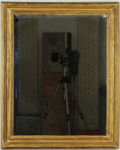 Cornice Salvator Rosa Dorata con Specchio, XIX Secolo
