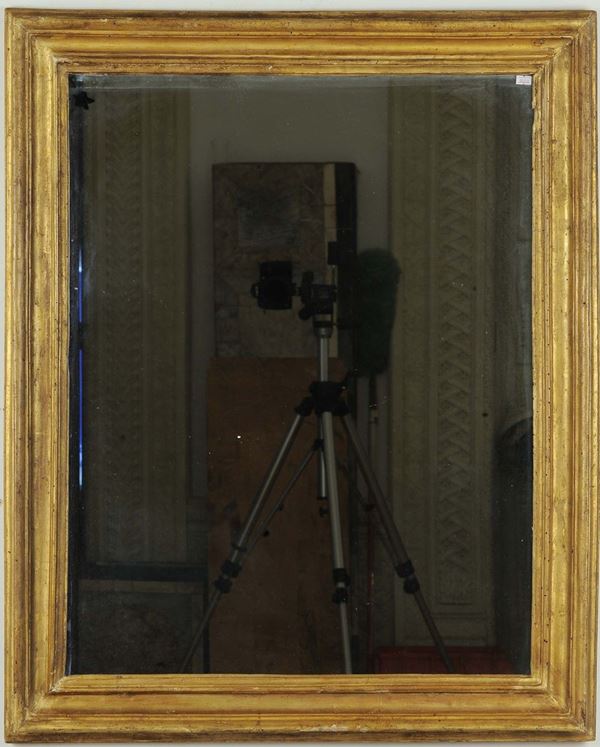 Cornice Salvator Rosa dorata con specchio, XIX secolo
