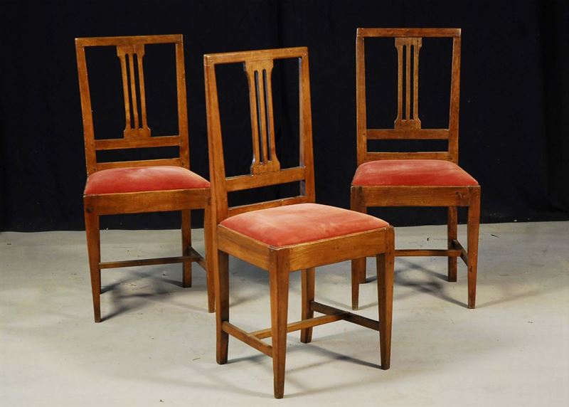 Tre sedie Direttorio, XIX secolo  - Asta Asta OnLine 03-2012 - Cambi Casa d'Aste