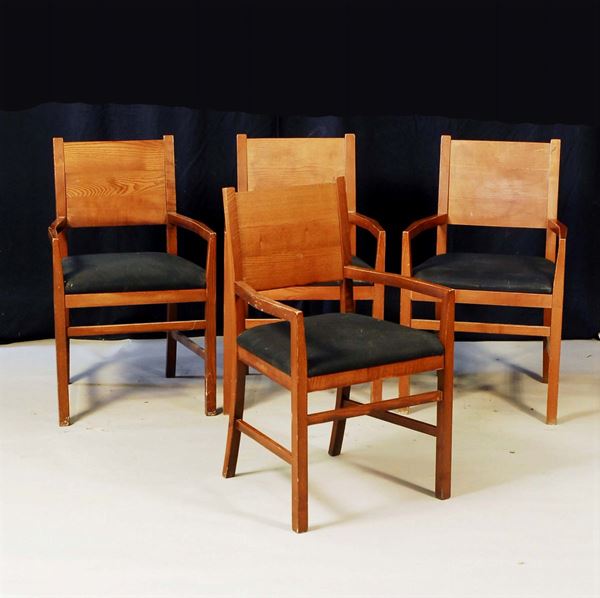 Dodici poltrone rivestite in stoffa nera