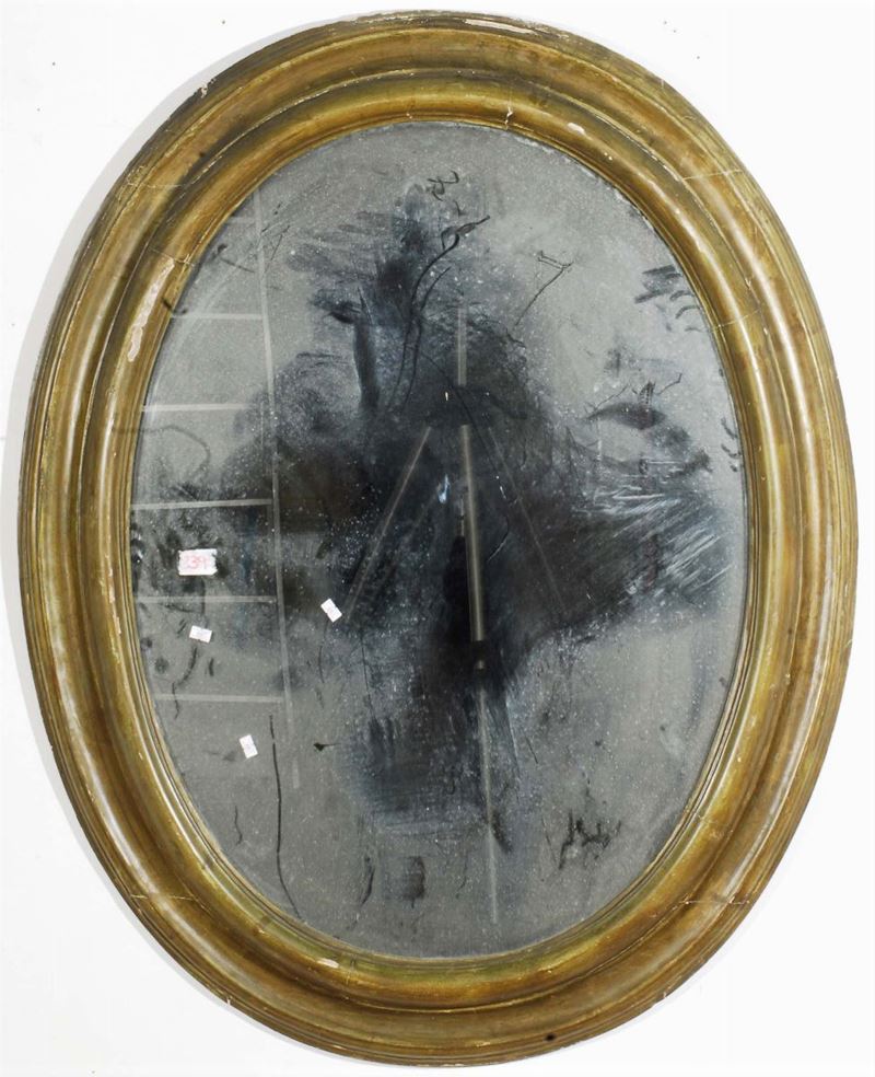 Specchiera ovale in legno laccato, XX secolo  - Auction OnLine Auction 03-2012 - Cambi Casa d'Aste