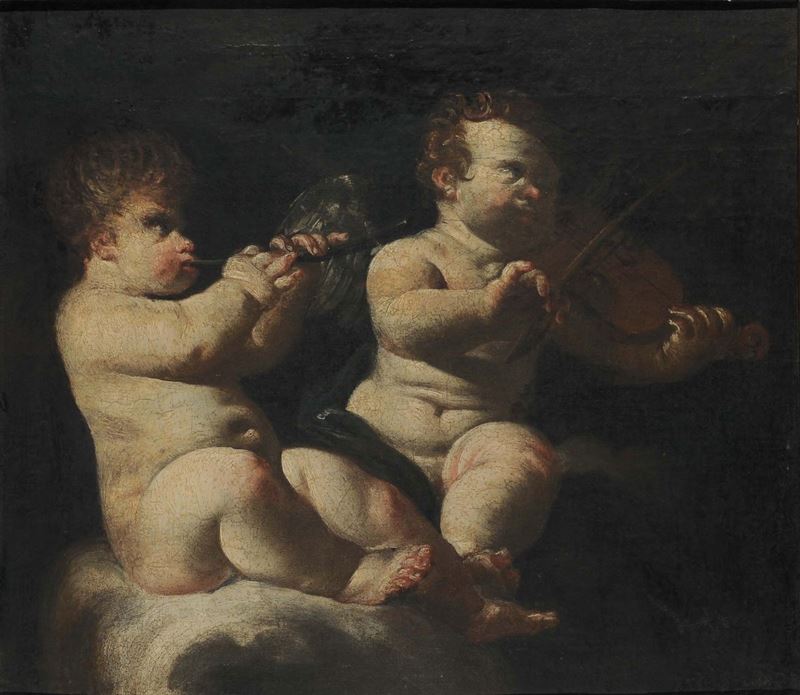 Scuola del XVIII secolo Putti musicanti  - Asta Antiquariato e Dipinti Antichi - Cambi Casa d'Aste