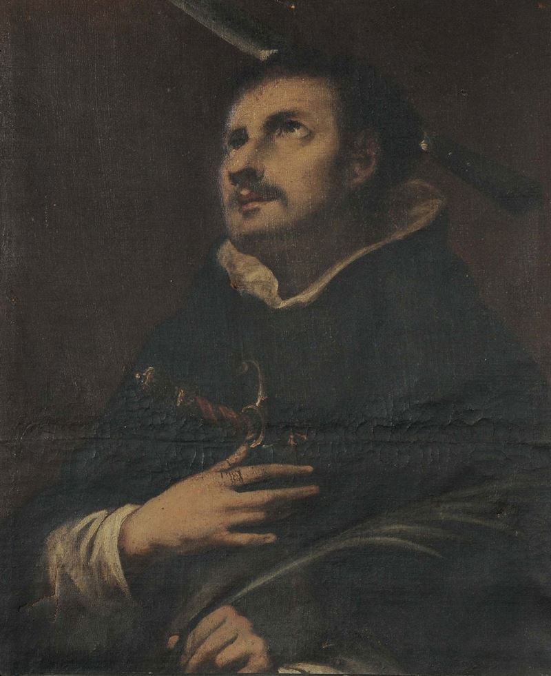 Scuola Italiana del XVII secolo Santo Domenicano  - Auction Antique and Old Masters - Cambi Casa d'Aste