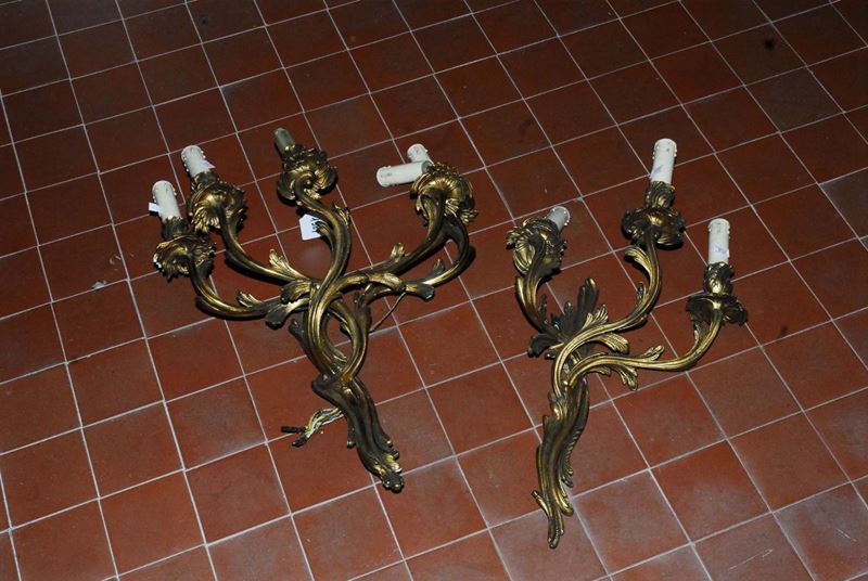 Due coppie di appliques  - Auction Antiquariato, Argenti e Dipinti Antichi - Cambi Casa d'Aste