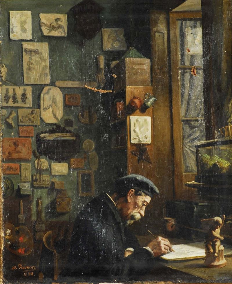 Scuola del XIX secolo Studio del pittore  - Auction Antiquariato e Dipinti Antichi - Cambi Casa d'Aste