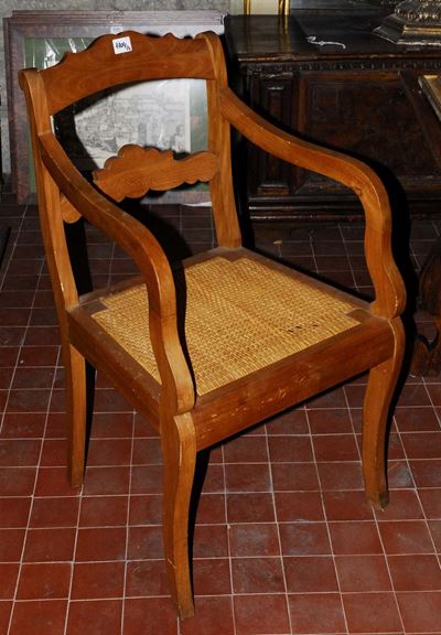 Coppia di Poltrone Stile Direttorio in Legno di Noce