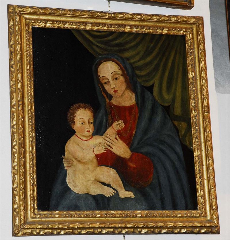 Scuola del XIX secolo Madonna con Bambino  - Auction Antiques and Old Masters - Cambi Casa d'Aste