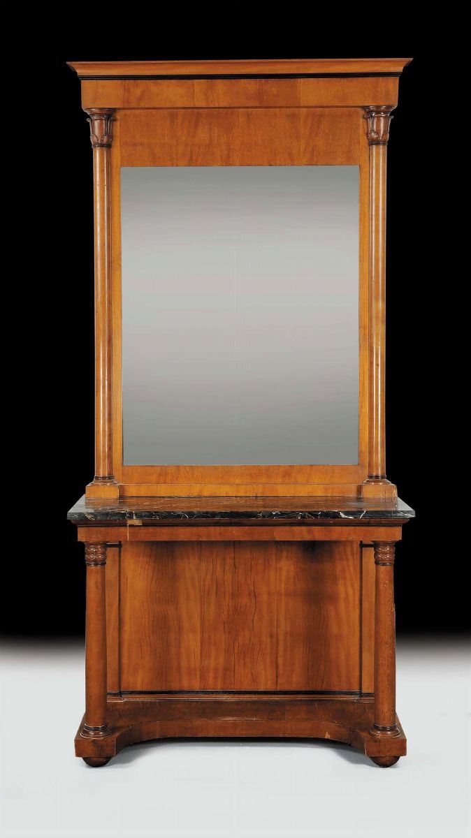 Console Impero in noce parzialmente lastronata,  XIX secolo  - Auction Time Auction 3-2014 - Cambi Casa d'Aste