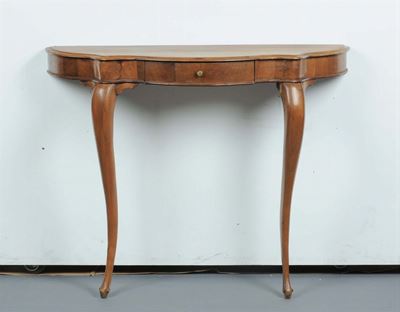 Piccola Console in Legno a un Cassetto, XX Secolo