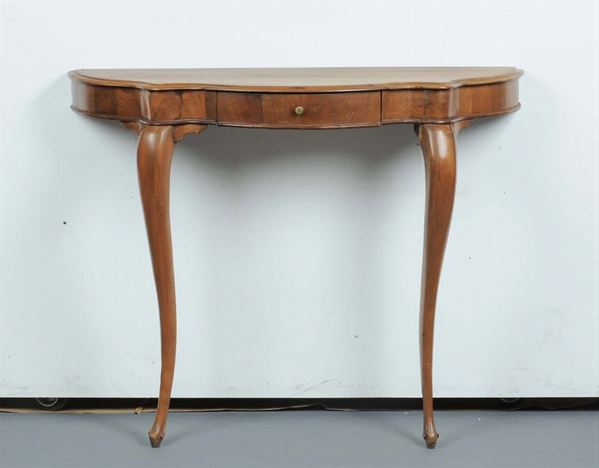 Piccola console in legno a un cassetto, XX secolo