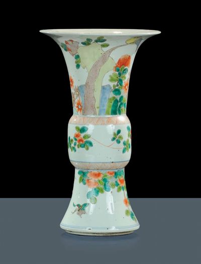 Vaso in Porcellana Policroma a Balaustra,cina Epoca Dellõimperatore Kang XI,1662-1672