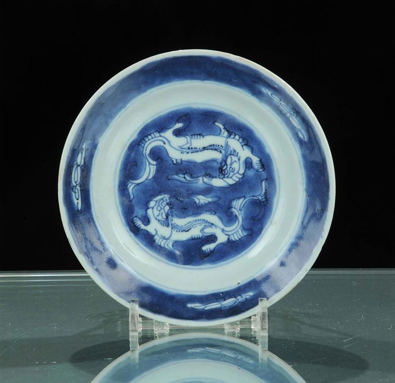 Piattino in porcellana, Cina dinastia Qing  - Asta Arte Orientale - Cambi Casa d'Aste
