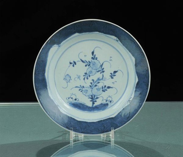 Piatto in porcellana, marchio dellÕimperatore della dinastia Qing, Jia Qing