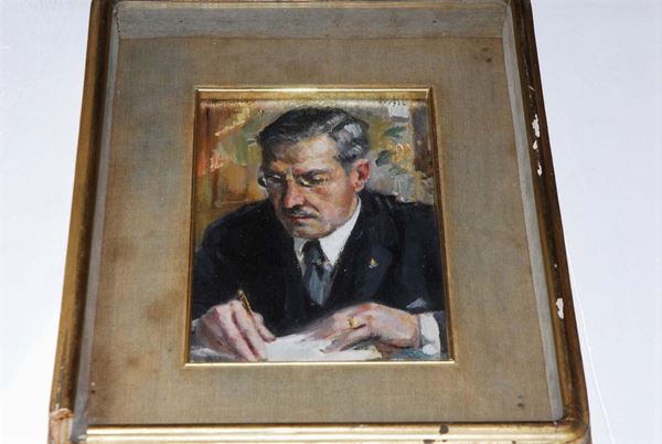 Giuseppe Mascarini (1877-1954) Ritratto maschile, 1934  Ritratto femminile, 1934