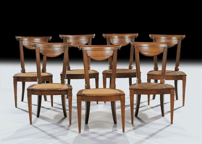 Sette sedie Direttorio, Genova XIX secolo  - Auction Time Auction 3-2014 - Cambi Casa d'Aste