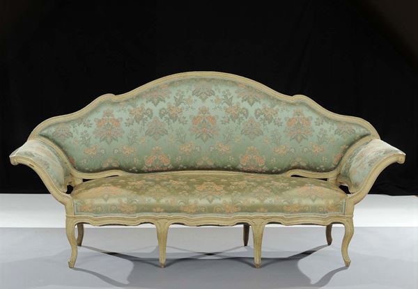 Divano Luigi XV laccato, XVIII secolo
