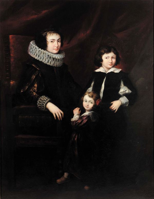 Scuola Genovese del XVIII secolo Ritratto di famiglia