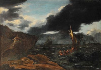 Francesco Maria Borzone (1610-1679)naufragi in Prossimitˆ della Costa