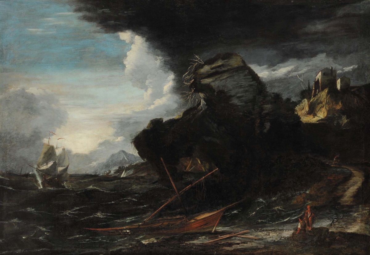 Francesco Maria Borzone (1610-1679)naufragi in Prossimitˆ della Costa
